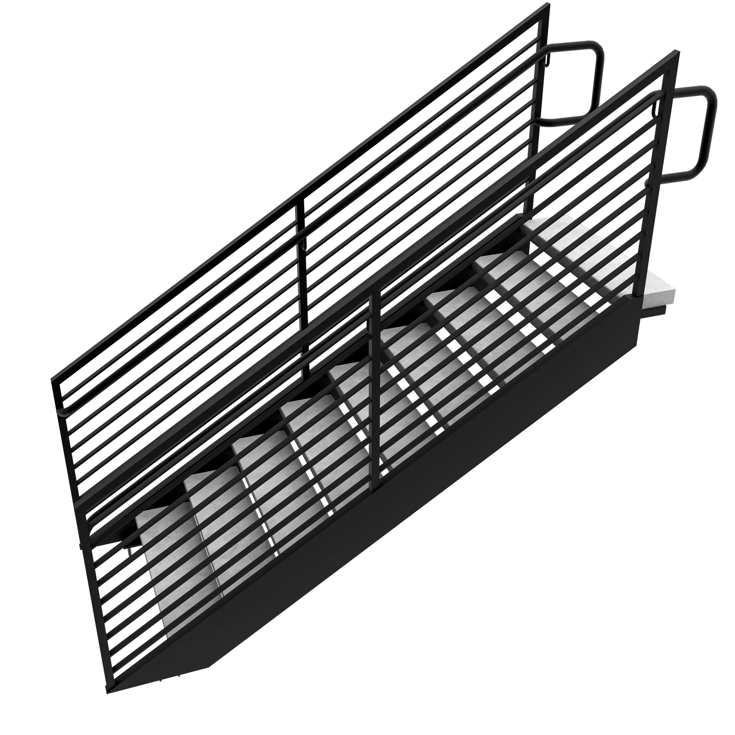 Floating Steel Stair with Concrete Treads